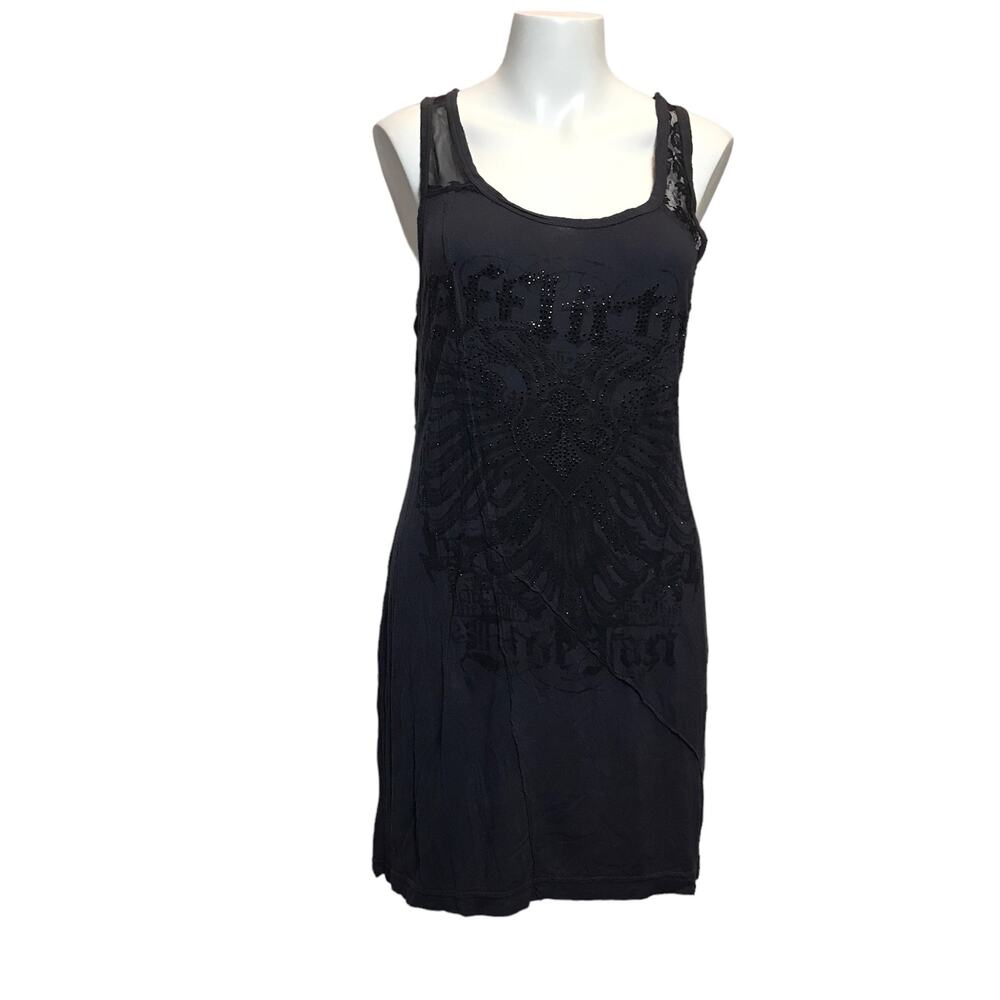 Affliction bling mini‎ dress size xl